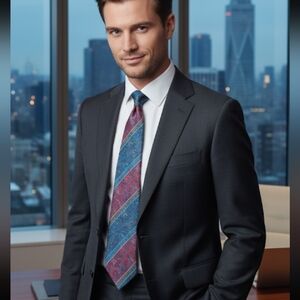 Vintage Christian Dior Vibrant Paisley Print Matte Silk Tie Made in Canada